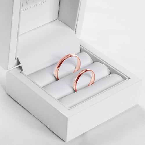 Obrączki ślubne: różowe złoto, półokrągłe, 3 mm